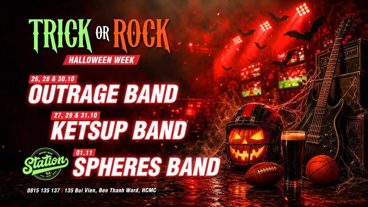 Trick or Rock band schedule poster