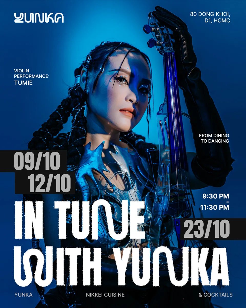 In Tune with YUNKA Tumie violin poster, 9, 12, 23 Oct