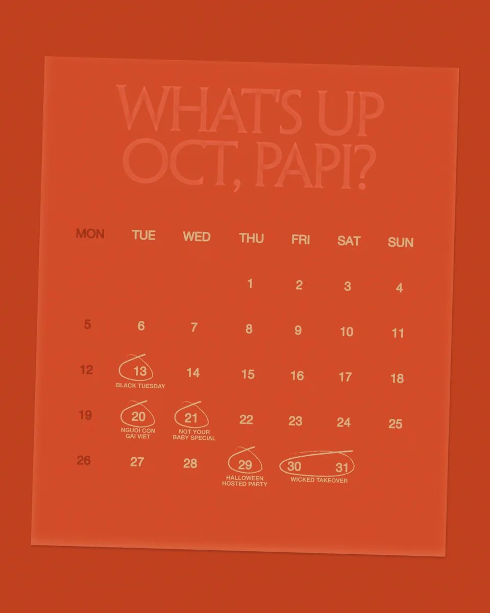 Papi organizer October 2026 programme including 2026-10-31.
