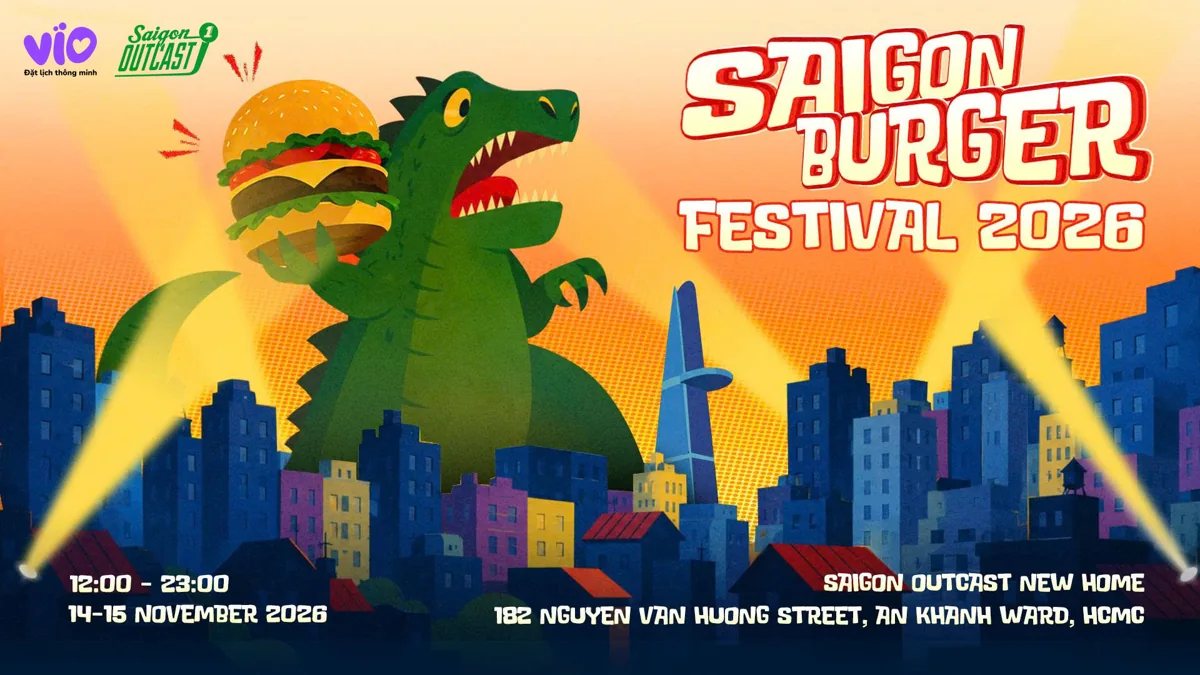 Saigon Burger Festival 2026 poster, 14-15 November, Saigon Outcast New Home