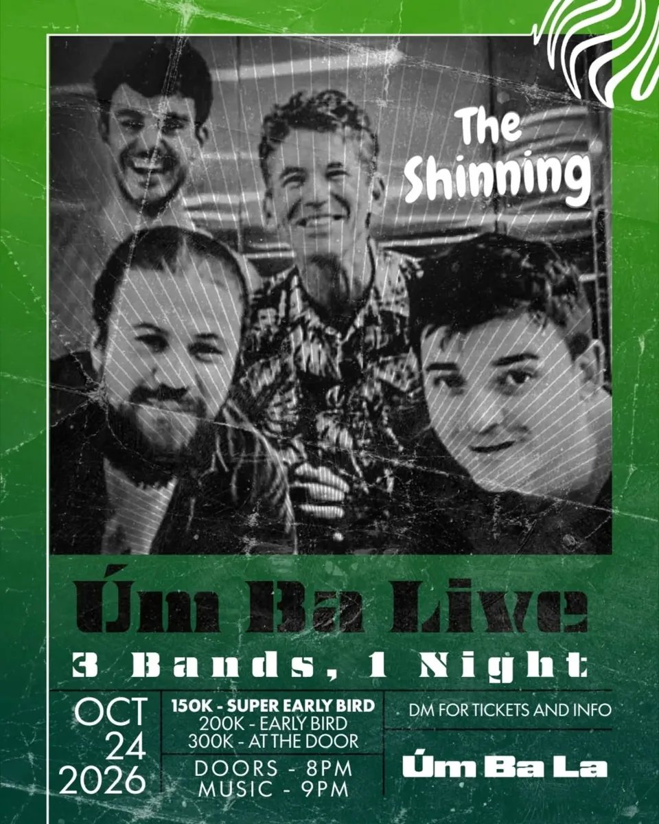Úm Ba LIVE concert poster for Mexha, Exit Stamp and The Shinning on 24 October 2026