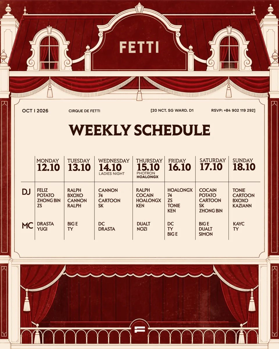 FETTI October 2026 schedule