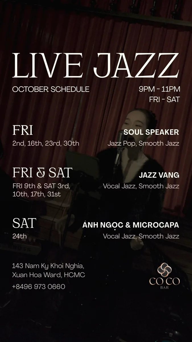 Organizer promotional poster for Soul Speaker Live Jazz at CoCo Bar.